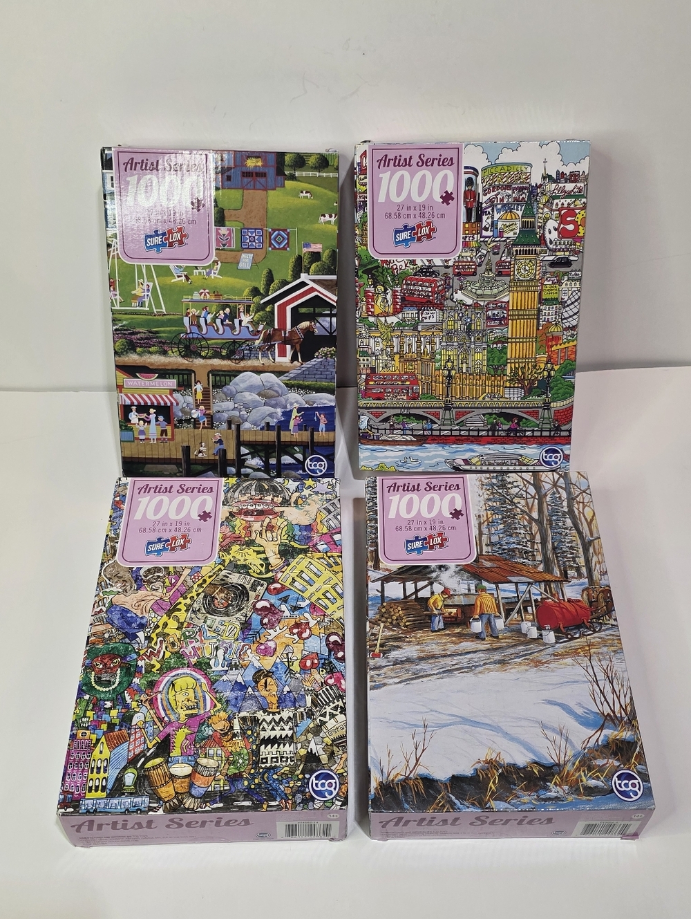 Lot Of 4 BNIB Sure Lox Artist Series 1000 Piece Puzzles
